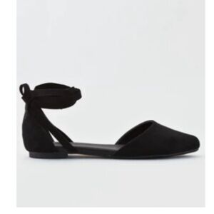 AEO Ankle Tie Pointy Toe D’Orsay Flat